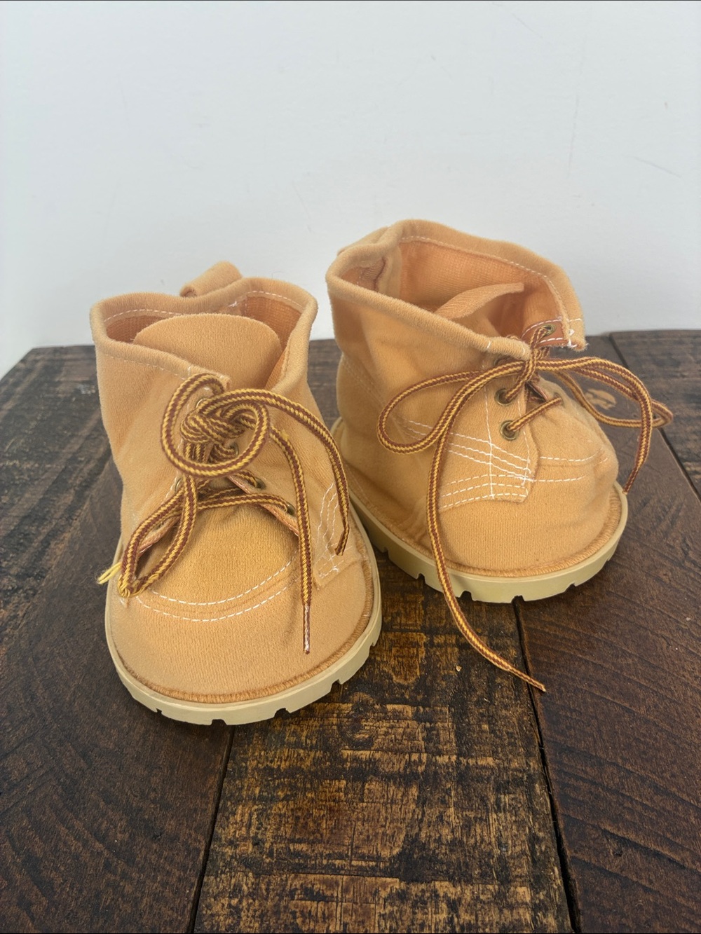 Vintage Furskins Tan Lace-Up Booties Teddy Bear Xavier Robert’s 80s Dudley